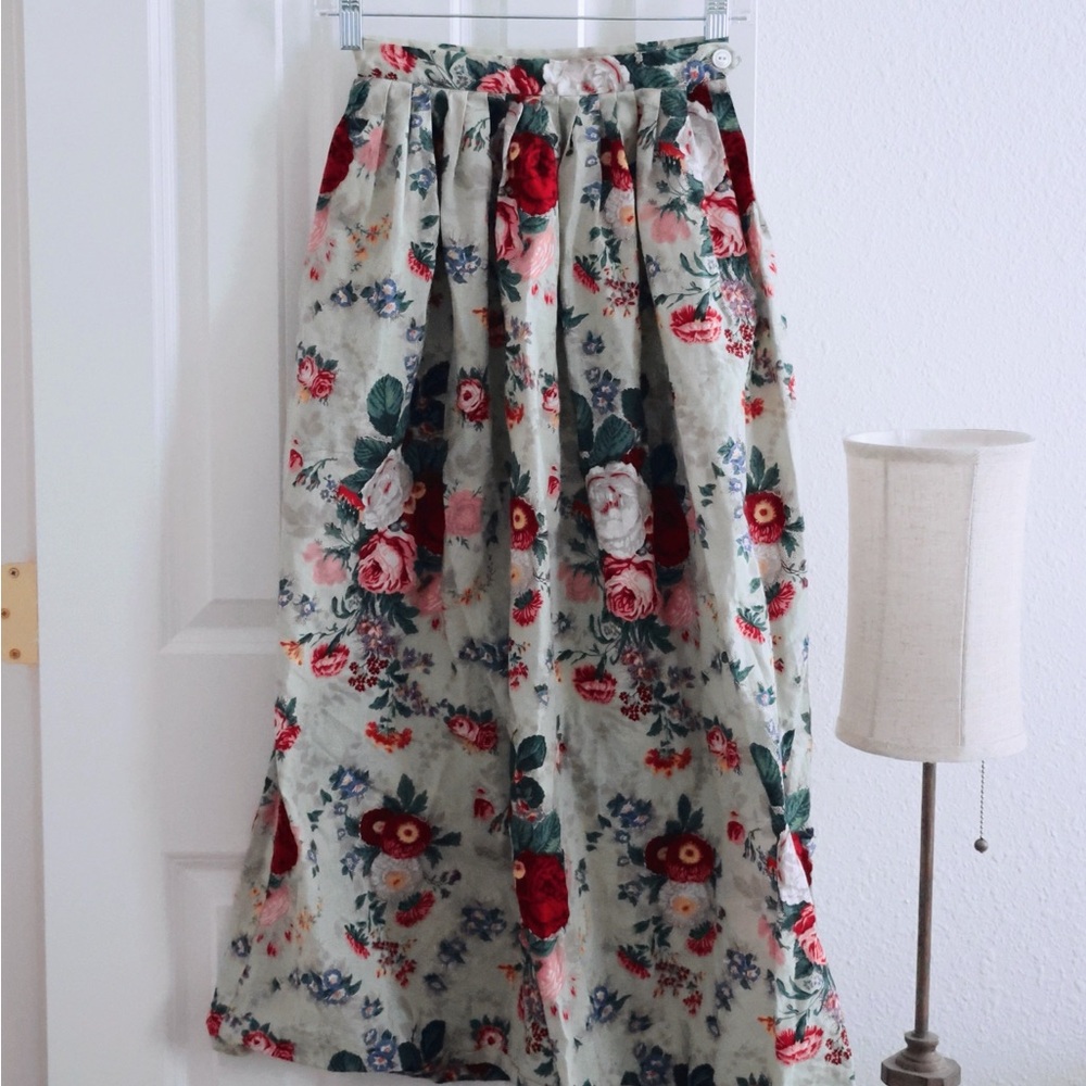 Vintage Floral Print Women's Skirt Ralph Lauren